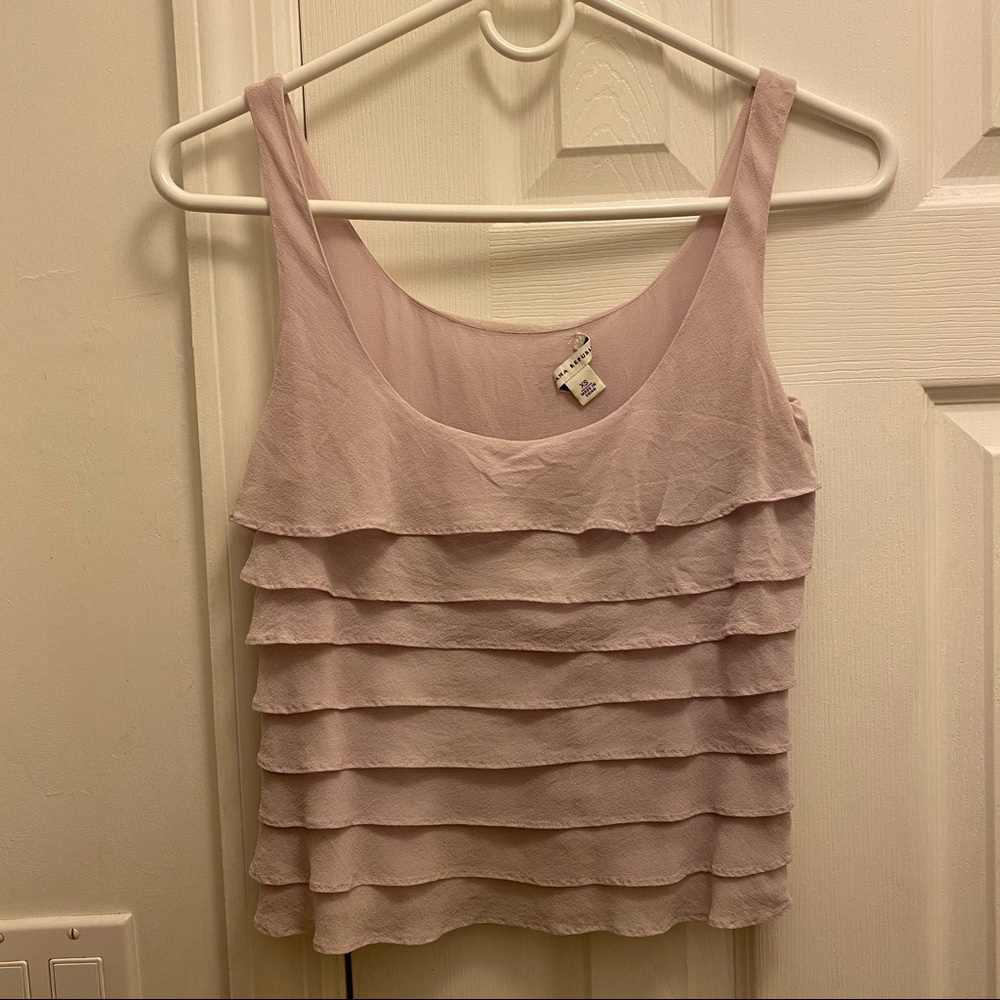 Tiered Ruffle Silk Top